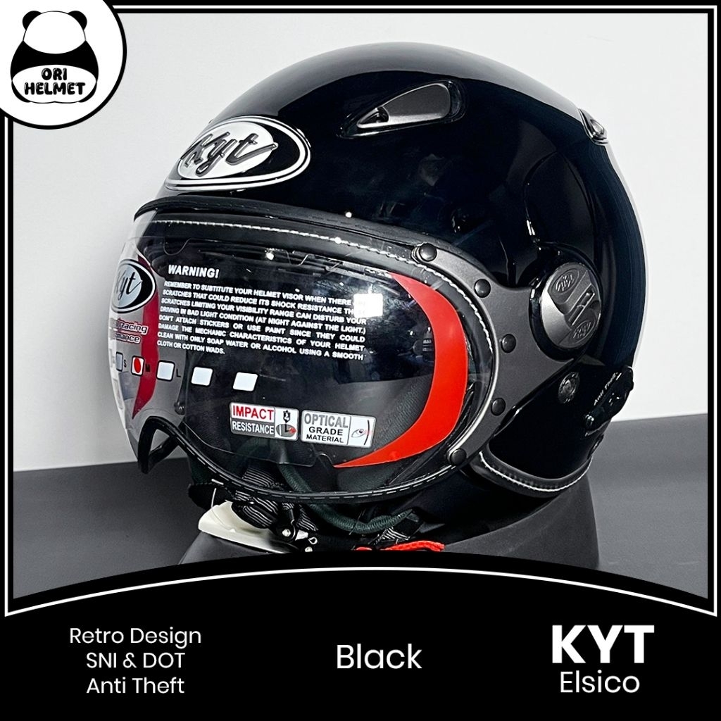 Helm KYT Elsico original design retro pilot
