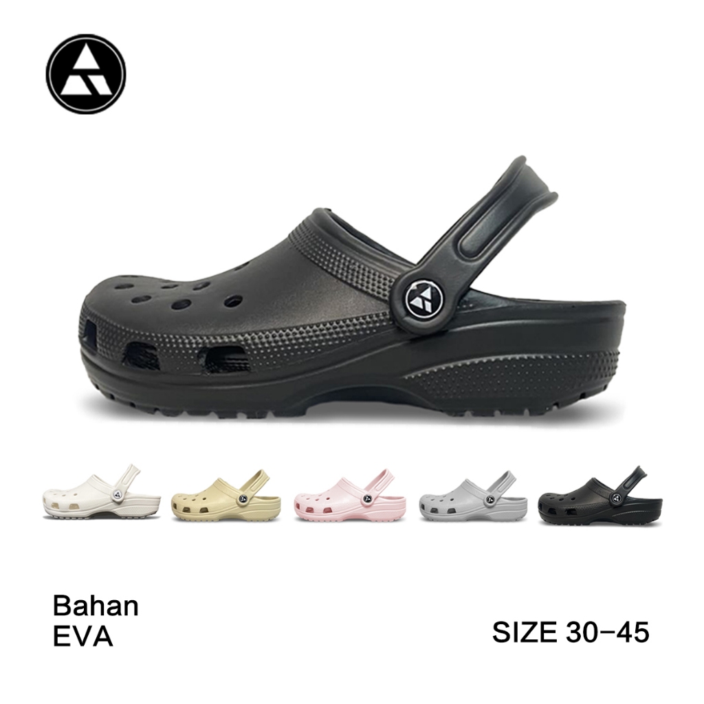 DertA' Sandal Kodok Pria Dewasa Baim Casual Unisex Classic Clog Original Laki-laki Cowok Size 30-45