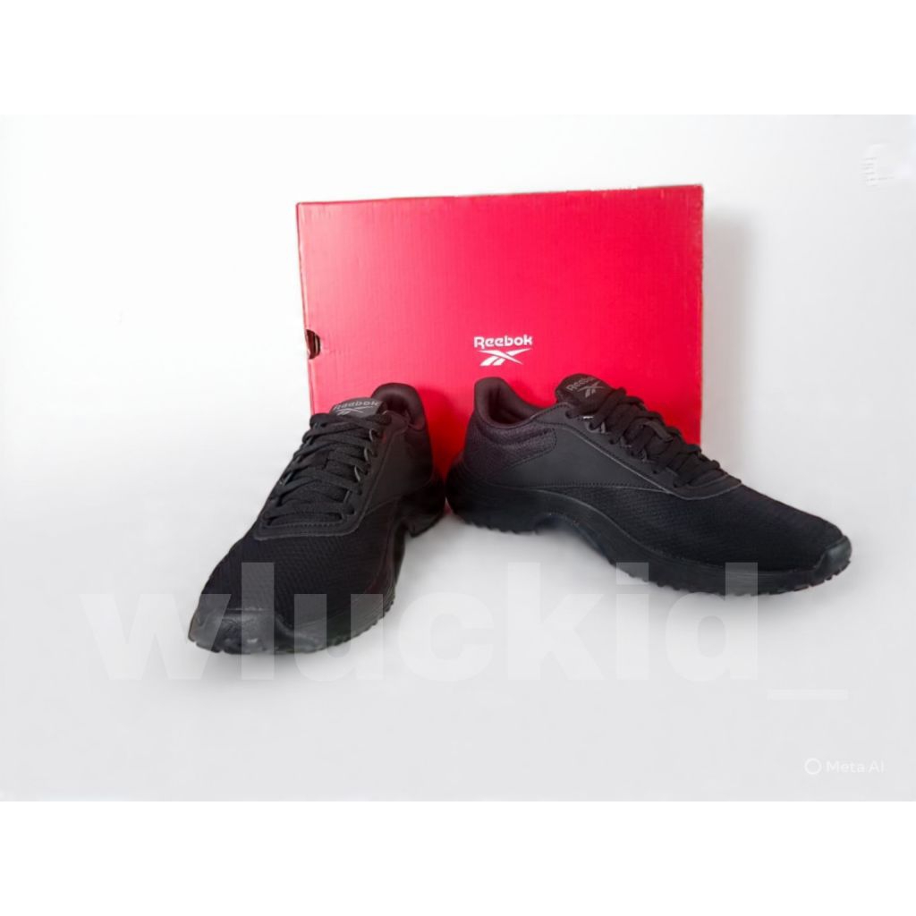 Sepatu Lari Reebok Lite 4 Running Shoes Black Original Size 41 // Sepatu Lari Pria Wanita Hitam Orig
