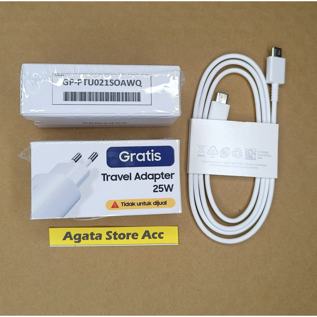 Adaptor Charger for Samsung A07 A16 A17 A24 Ori Copotan 25W USB Type C Super Fast Charging