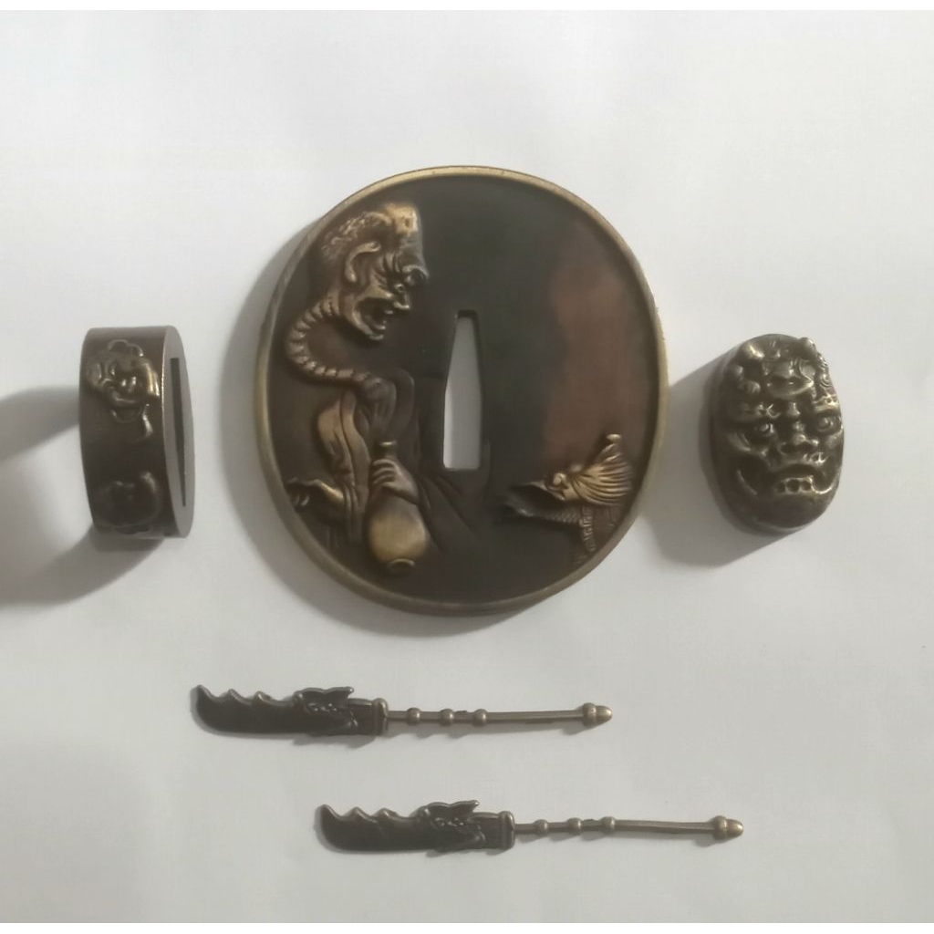 aksesoris tsuba samuraiy katana tsuba demon Hantu Jepang