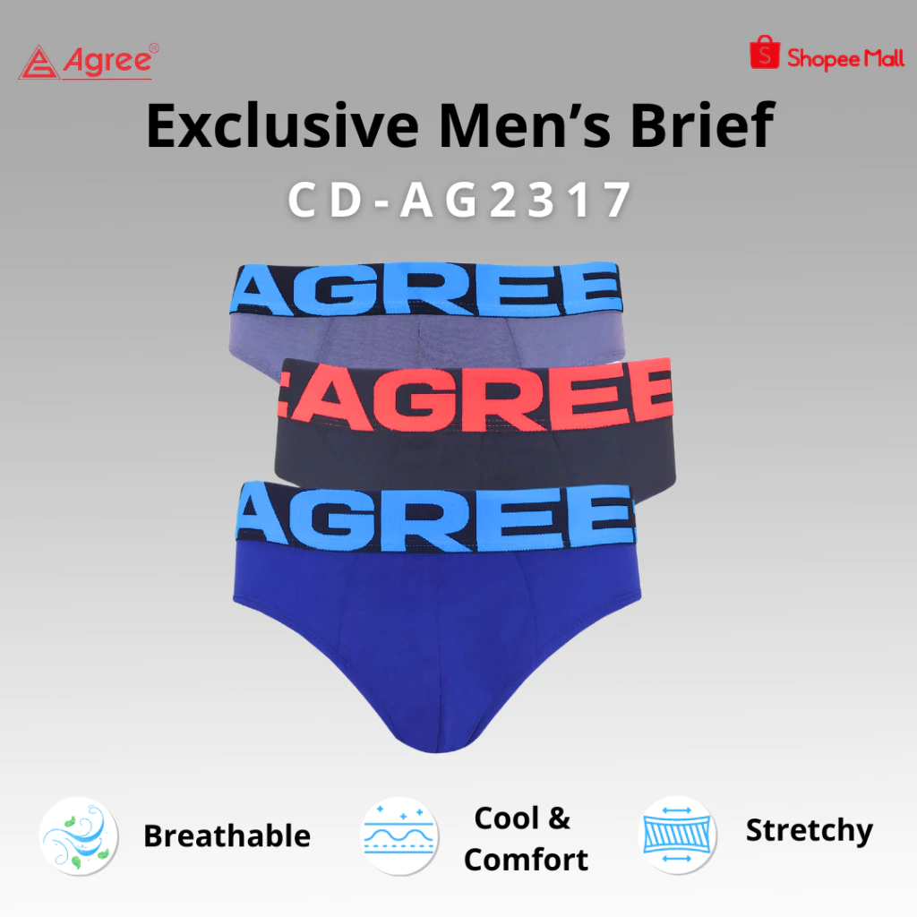Celana Dalam Pria Dewasa Agree Sport 2317 | CD Agree Sport Karet lebar bahan poliester & katun warna