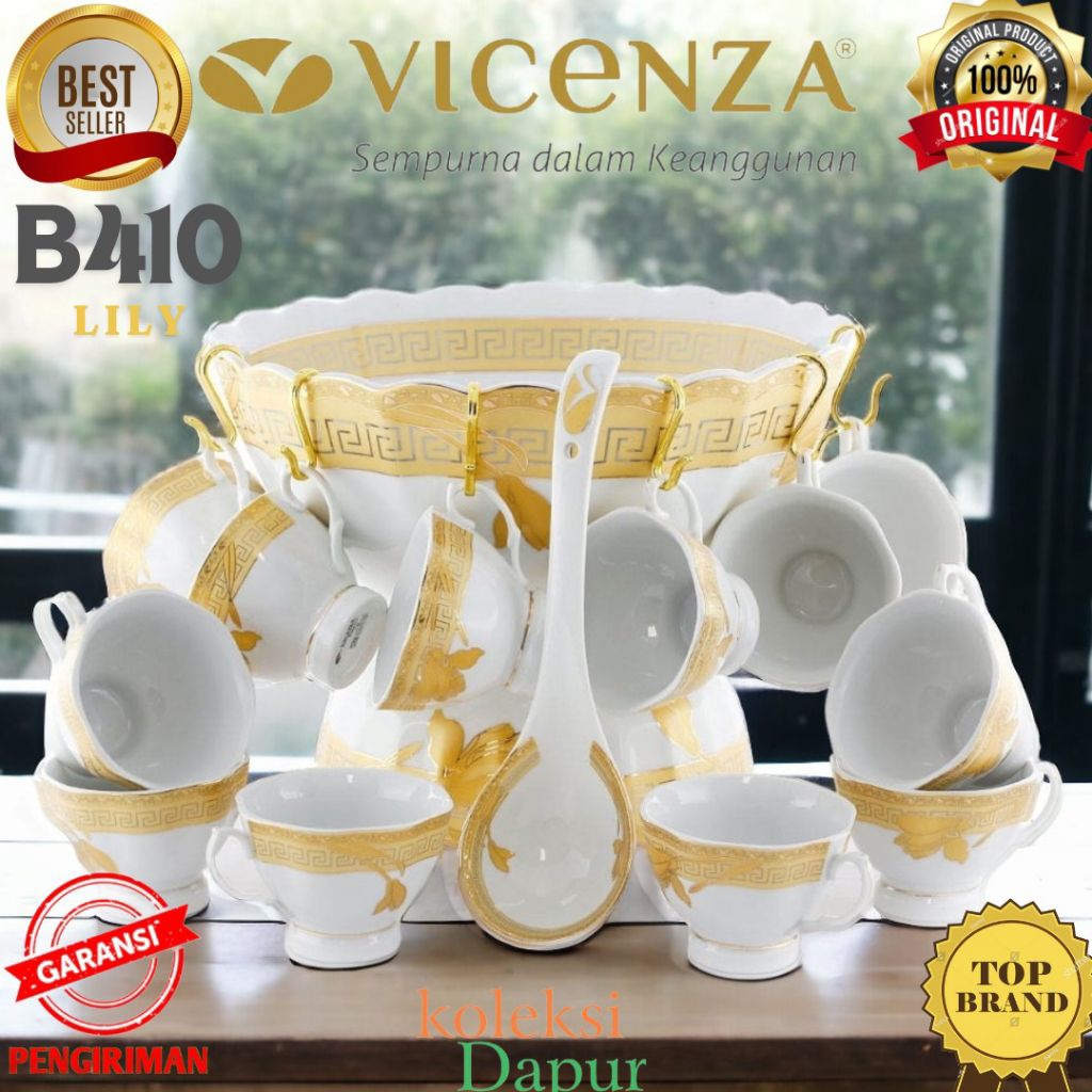 Wadah Es Buah, Sup, es campur B410, Bowl Set Vicenza, perangkat mangkuk set Lily mangkok saji sebaga