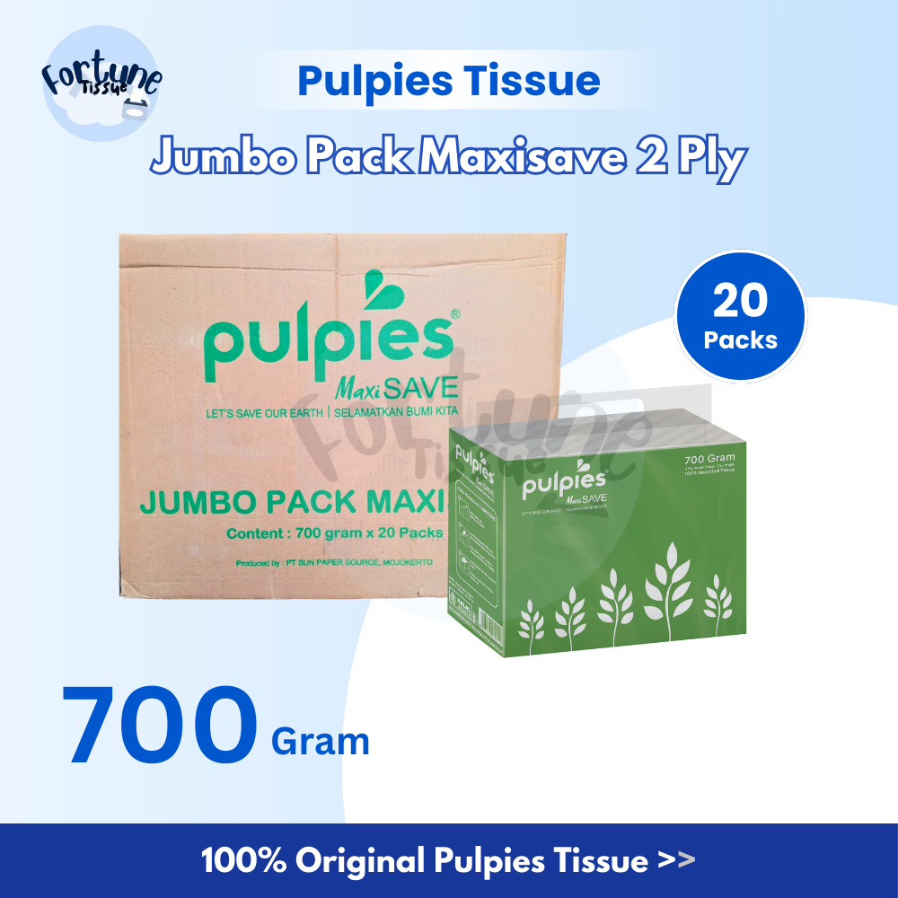 GROSIR MURAH 1 Dus Tissue PULPIES Jumbo Pack Maxisave 700 Gram 2 Ply