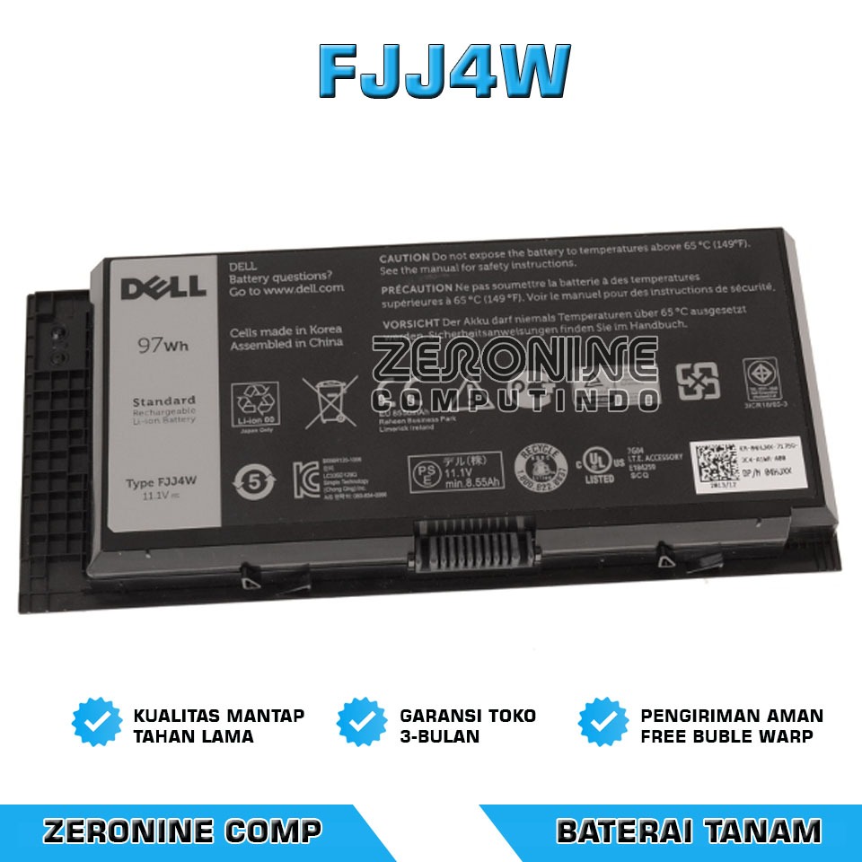 Baterai Original Dell Precision M6600 M6700 M6800 (97Wh) Type: FJJ4W