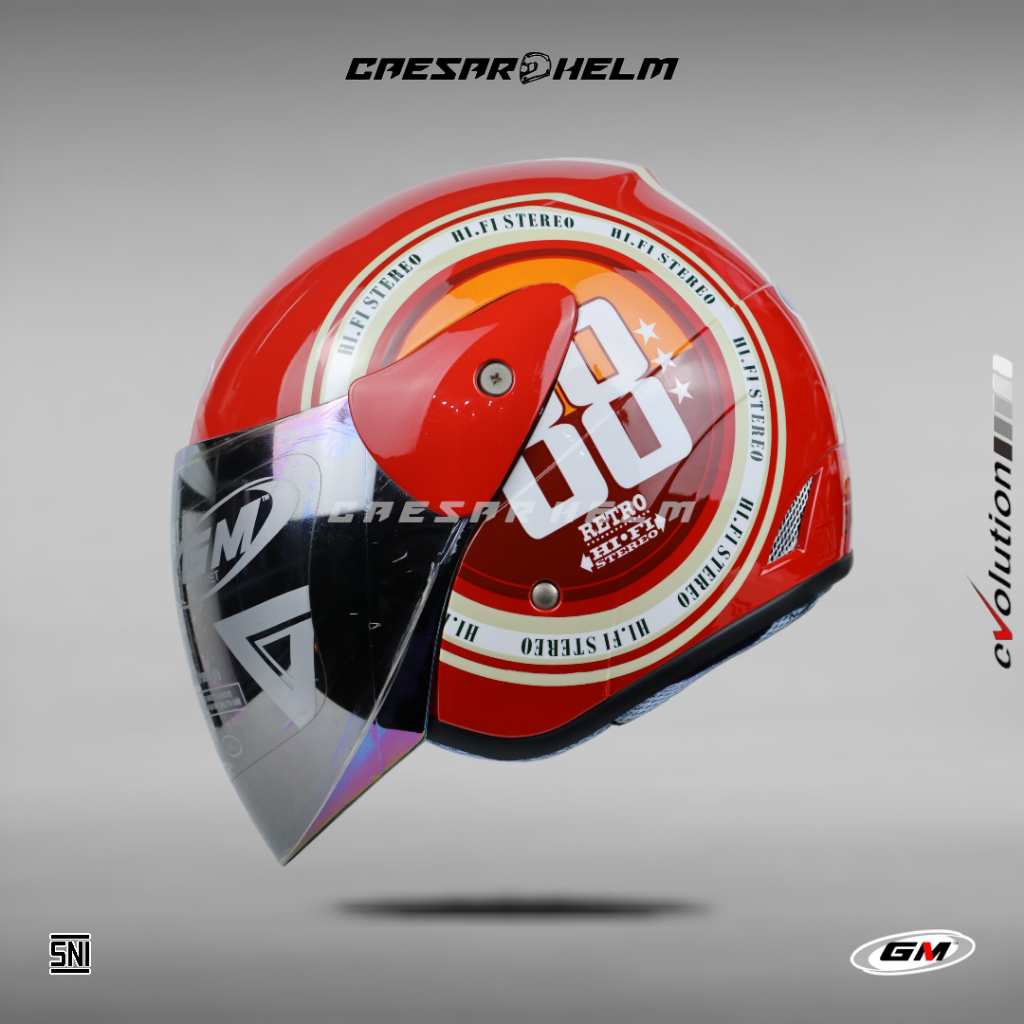 GM Evolution Motif 88 - Red - Helm Half Face