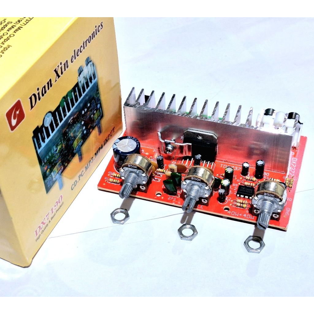 Kit Amplifier 2.0 TDA7377 2x30W Plus 1x JRC4558 Tone Control 12v