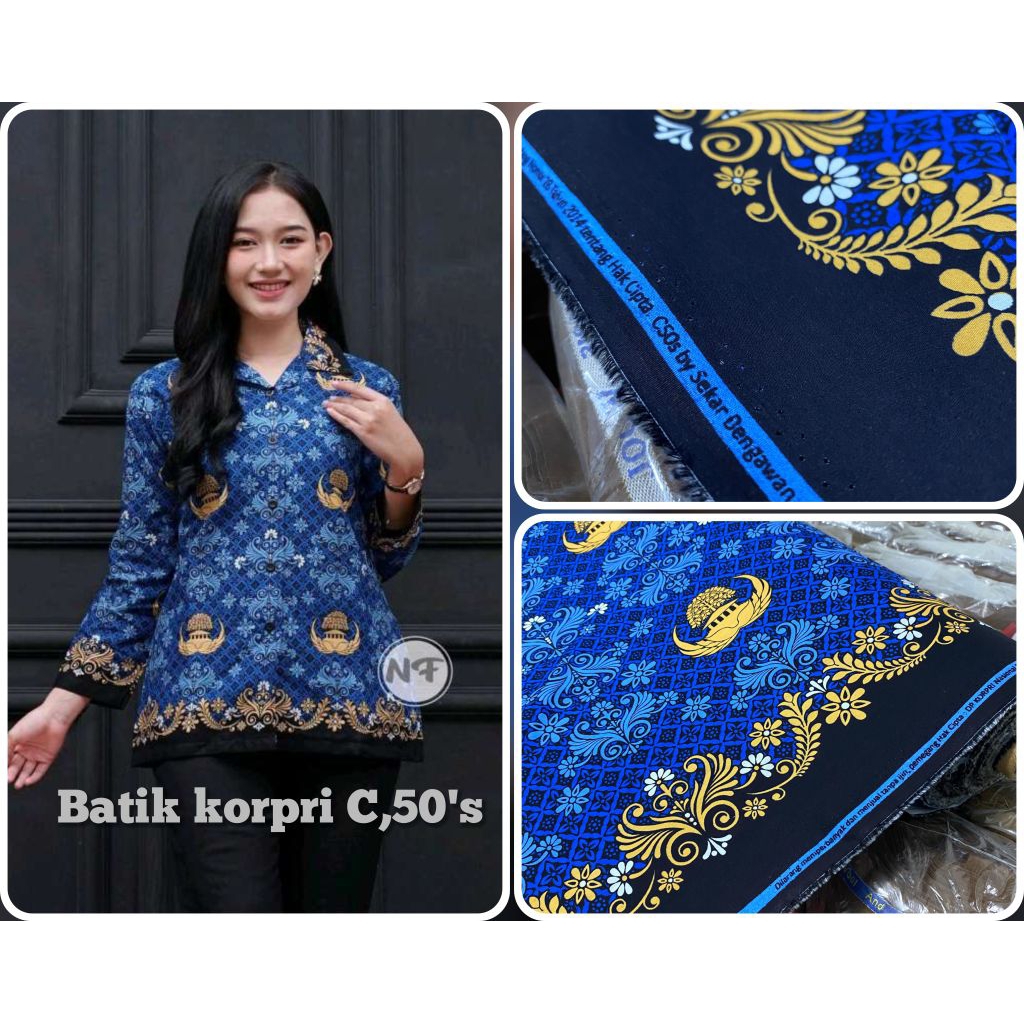 Kain Seragam Korpri Kain Batik Korpri Terbaru Kain Bahan Batik Korpri Katun Korpri C50's by Sekar De