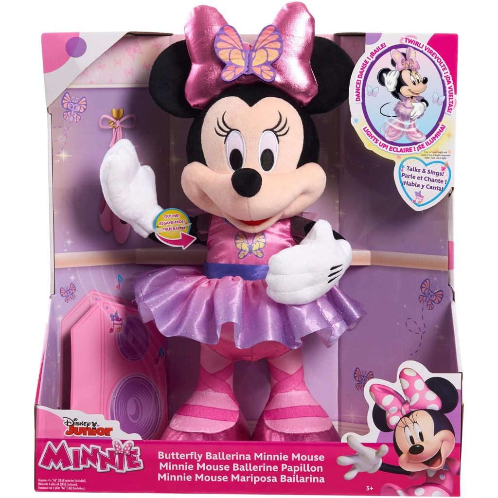 READY MINNIE JUST PLAY DISNEY JUNIOR MOUSE SING AND DANCE BUTTERFLY BALLERINA LIGHTS AND SOUNDS