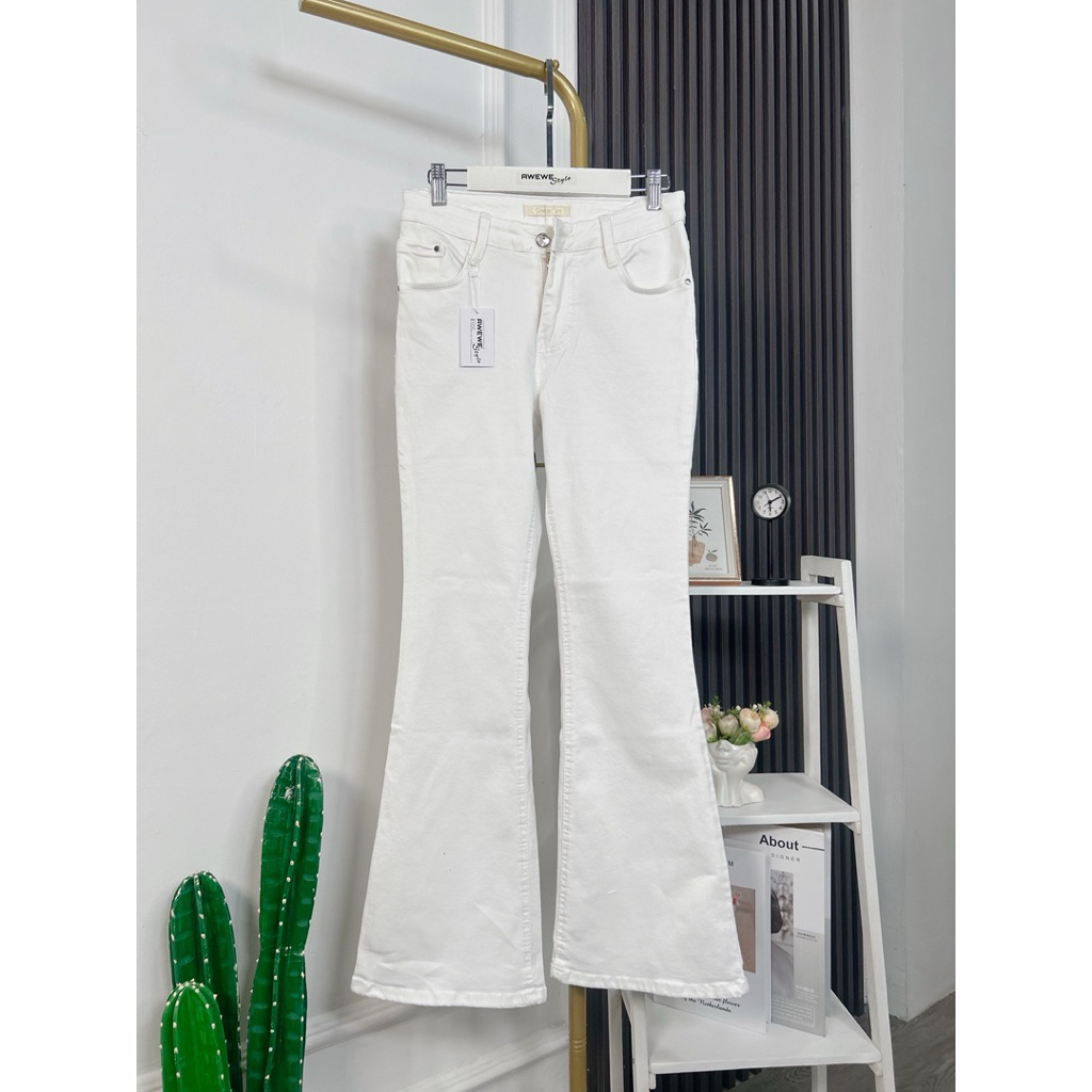 Meaya Jeans / Celana jeans cutbray putih wanita