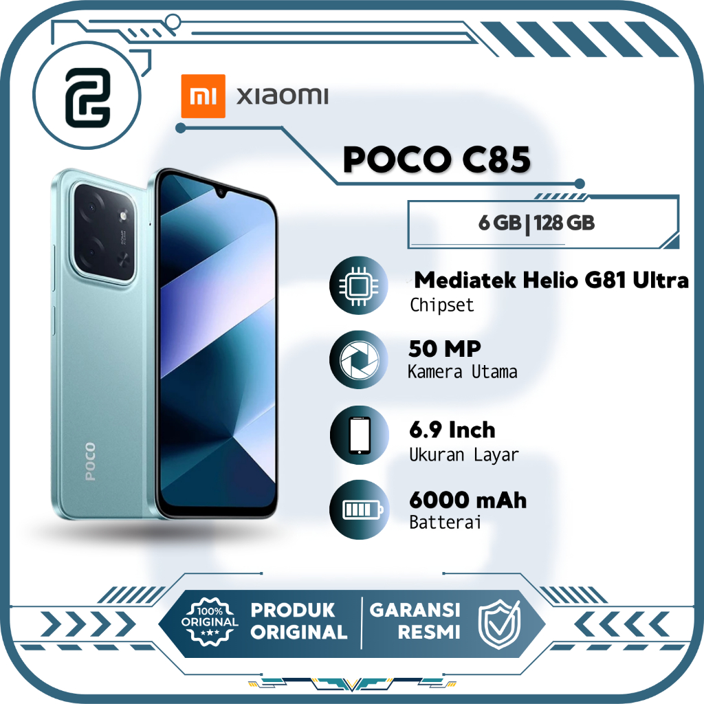 Xiaomi Poco C85 6/128GB 8/256GB Helio G81 Ultra, 50MP. 6000 mAh Fast Charging Garansi Resmi