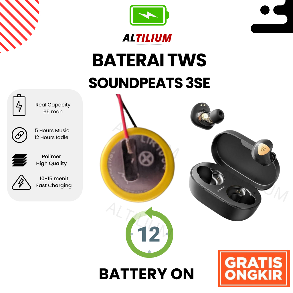 Baterai Soundpeats 3 SE Altilium Power