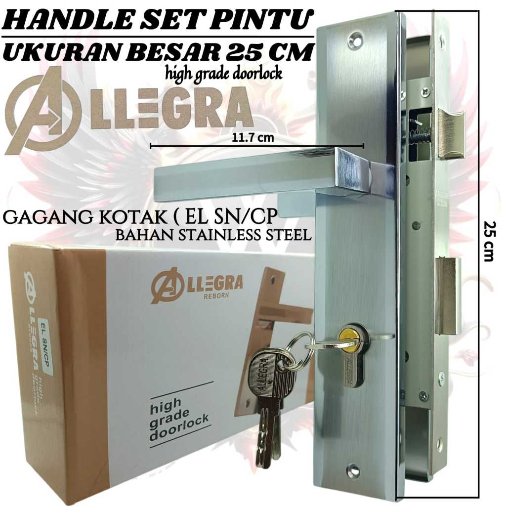 kunci pintu besar 25cm ALLEGRA EL SNCP handle pintu 1 set Kotak