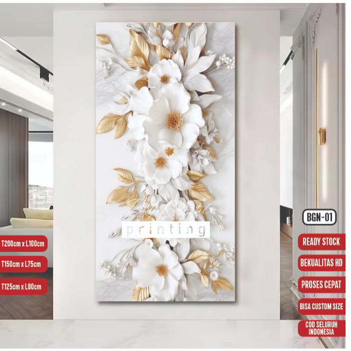 BISA COD wallpaper bunga 3D timbul wallpaper motif bunga visual timbul 3D wallpaper stiker dinding b