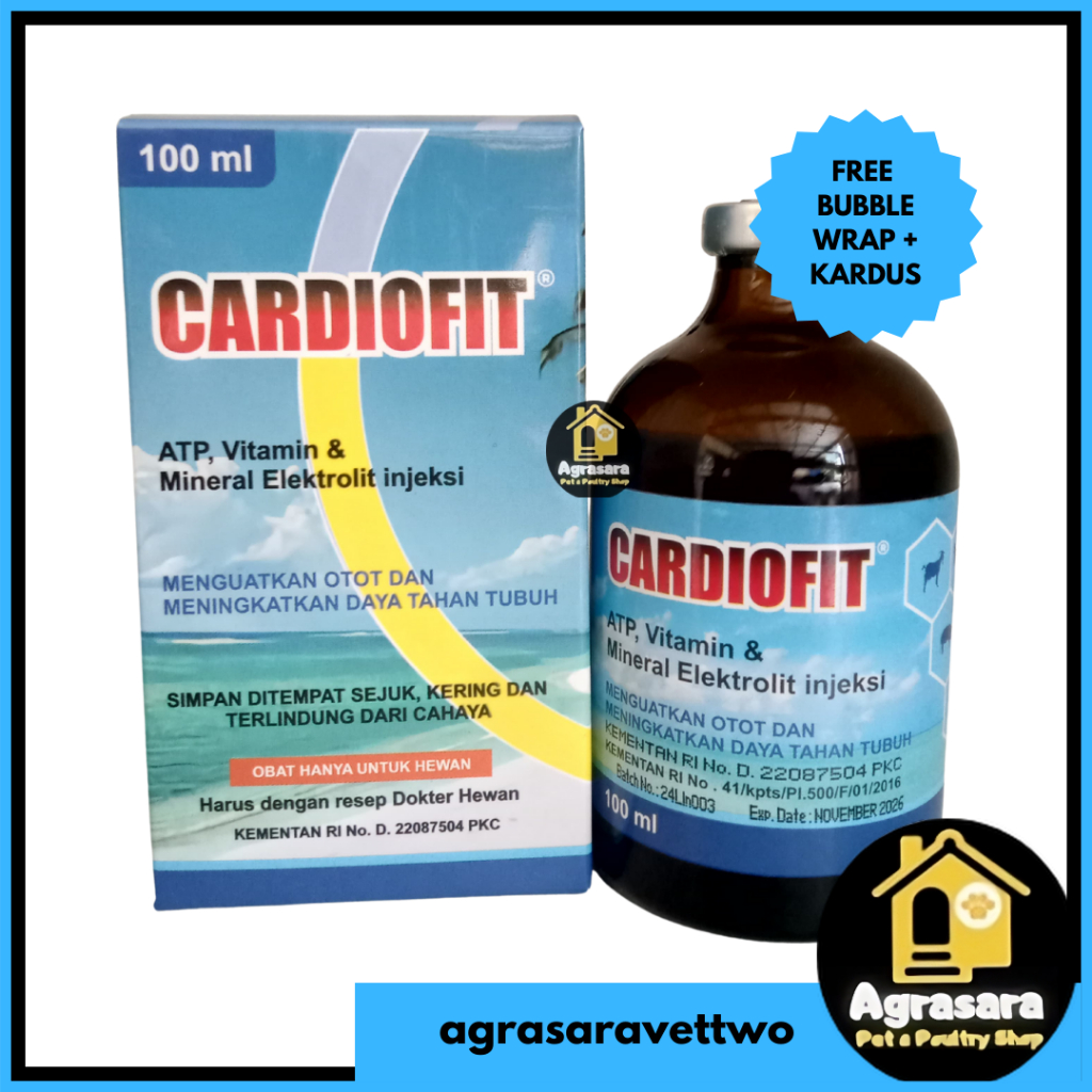 CARDIOFIT 100 ml - ATP, dextrose, mineral injek hewan ternak