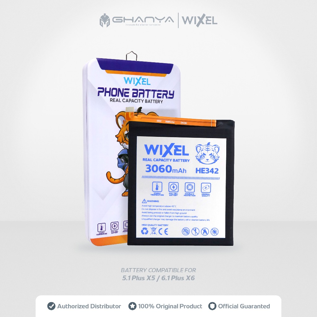 WIXEL Baterai HE342 Nokia 5.1 Plus X5 / Nokia 6.1 Plus X6 5.1+ 6.1+ Double Power Real Capacity Batre
