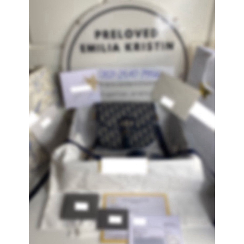 preloved th 2022 medium bobby bag blue oblique jacquard calfskin authentic