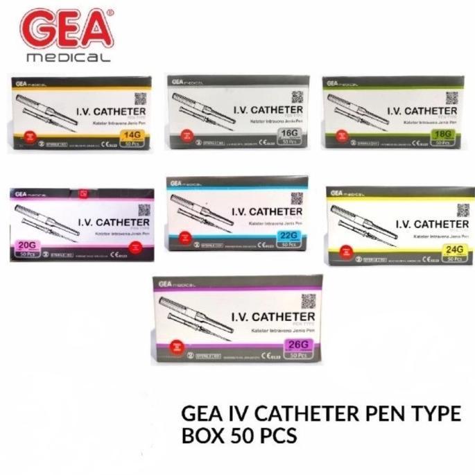 GEA IV CATHETER ABBOCATH 18G 20G 22G 24G 26G PERBOX ISI 50
