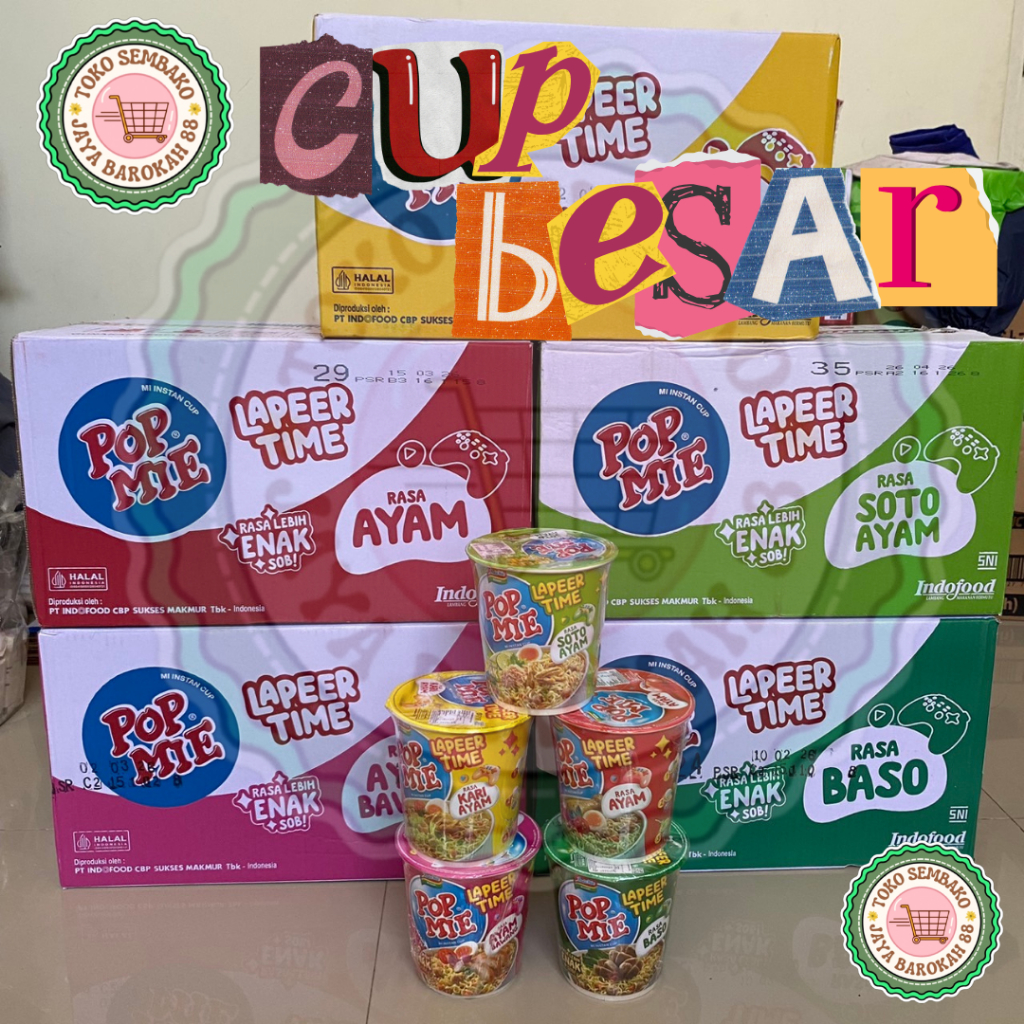 Pop Mie Lapeer Time 1 Dus 24 Pcs Pop Mie Besar