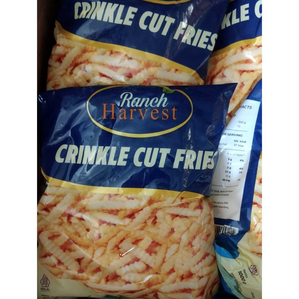 

Kentang Goreng RANCH Harvest CRINKLE CUT Fries / Kemasan 1kg Murah Enak !!!