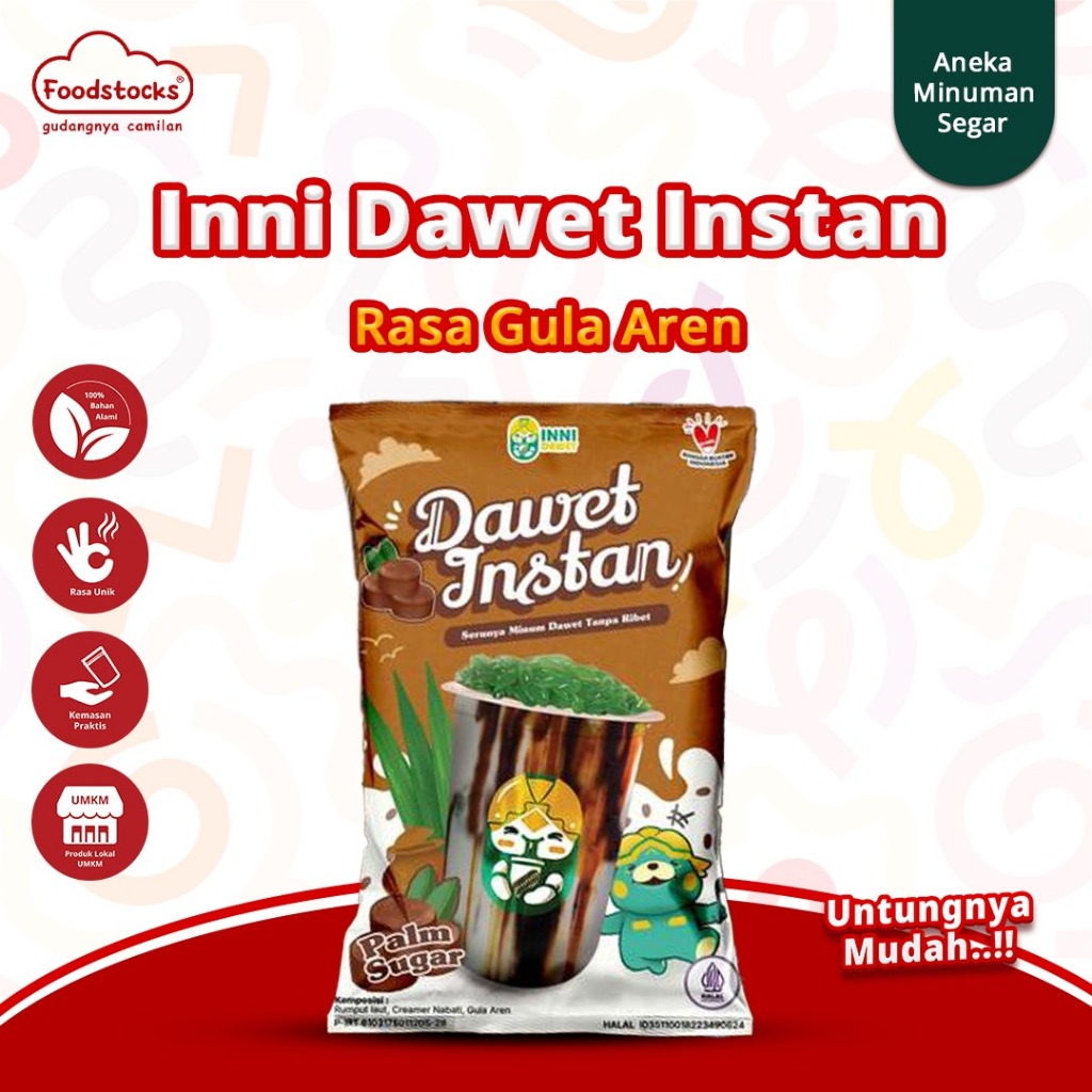 Inni Dawet - Dawet Instan Rasa Gula Aren Minuman Bubuk Segar Siap Seduh