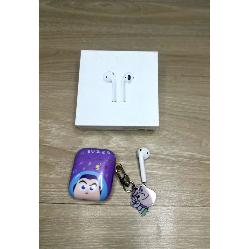 Original Apple AirPods With Charging Case (Gen ke-2) - Right Only - Free Hard Case Buzz Lightyear