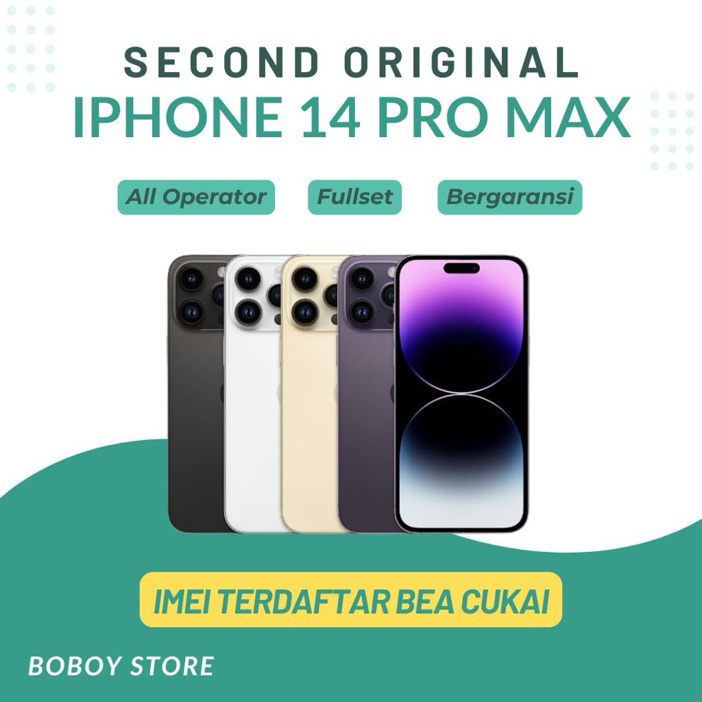 Iphone 14 Pro Max 128Gb / 256Gb / 512Gb / 1 TB Second Imei Terdaftar