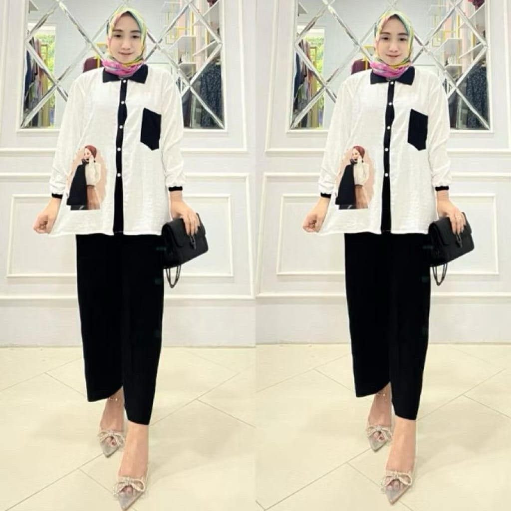 Fashion Muslim  | PROMO CUCI GUDANG  Setelan Celana Muslim JULITA SET KANCING  TUNIK | setcel sablon