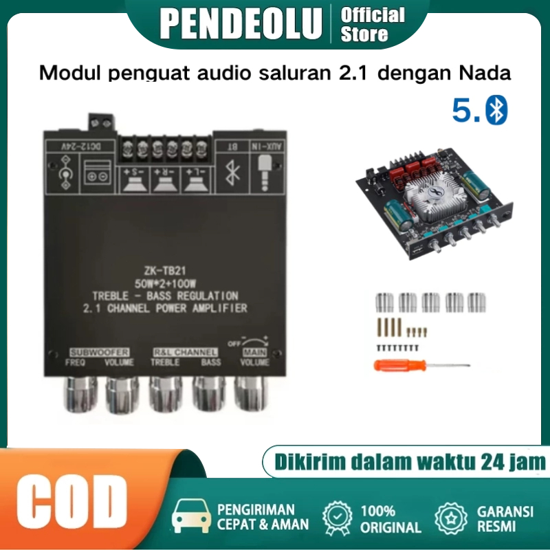 ZK-TB21|ZK-MT21|ZK-502MT|ZK-HT21 5.0 Amplifier Subwoofer Board 50W*2+100W 2.1 Saluran Daya Audio Ste