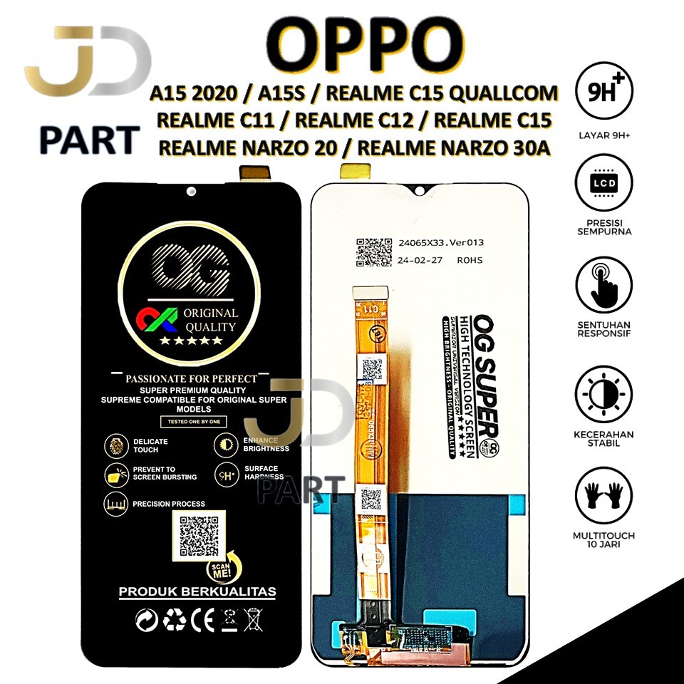 LCD TOUCHSCREEN OPPO A15 2020 / A15S / REALME C15 QUALLCOM / REALME C11 / REALME C12 / REALME C15 / 