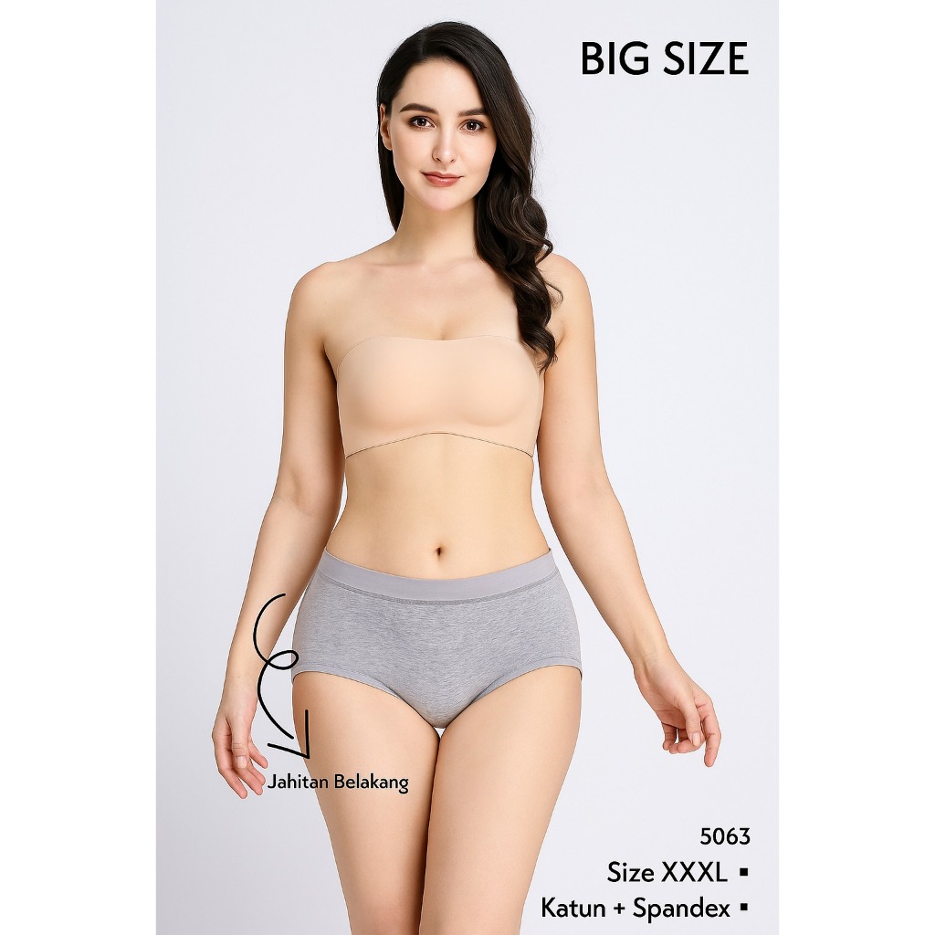 RVC75 - DAIFONA Celana Dalam Wanita JUMBO size XXXL CD Cewek Katun Polos Underwear Import Murah Paka