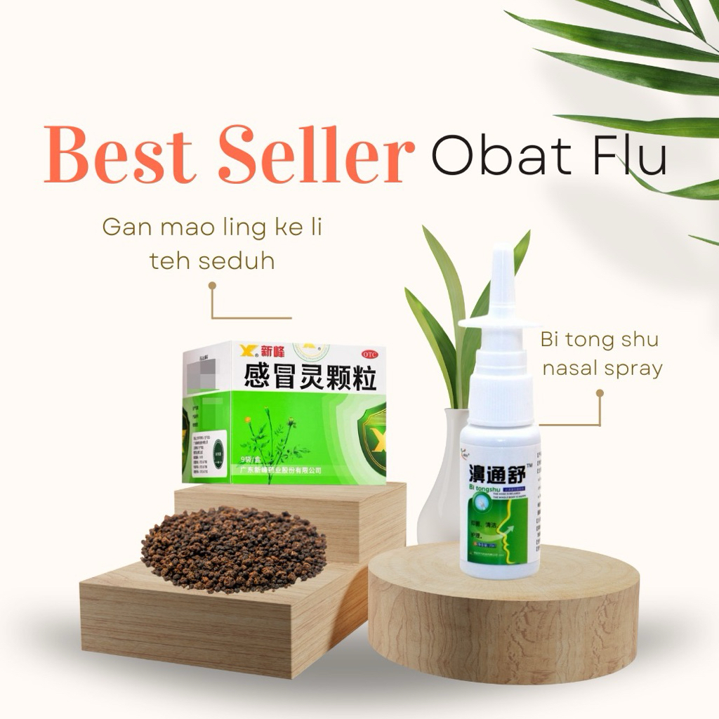 [BUNDLING] Gan mao ling ke li teh seduh granules / butiran 9’s & bi tong shu nose spray cairan sempr
