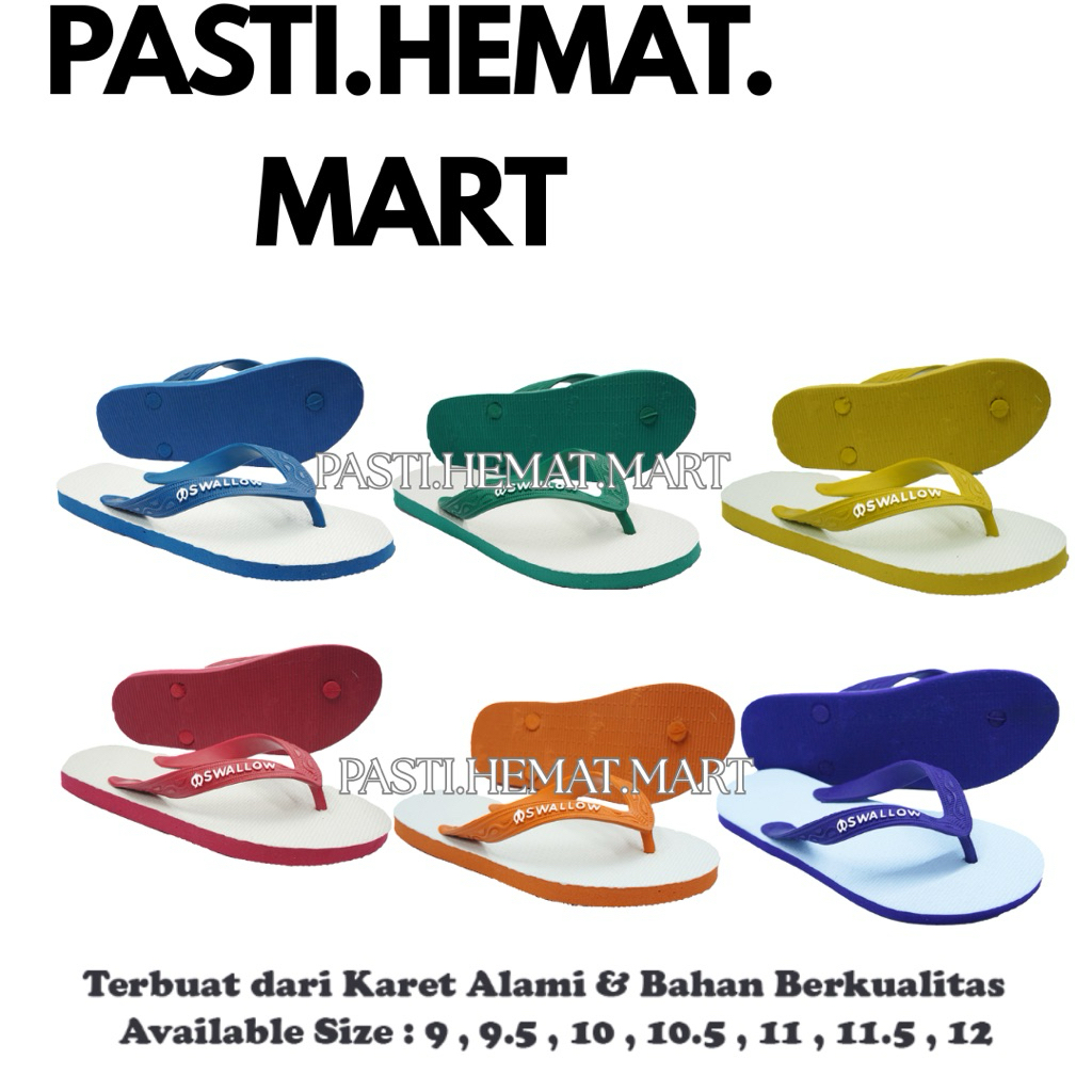 [GROSIR] Sandal Jepit Swallow Seri Warna 6 Pasang | Sandal Jepit Swallow Grosir | Sendal Jepit Grosi