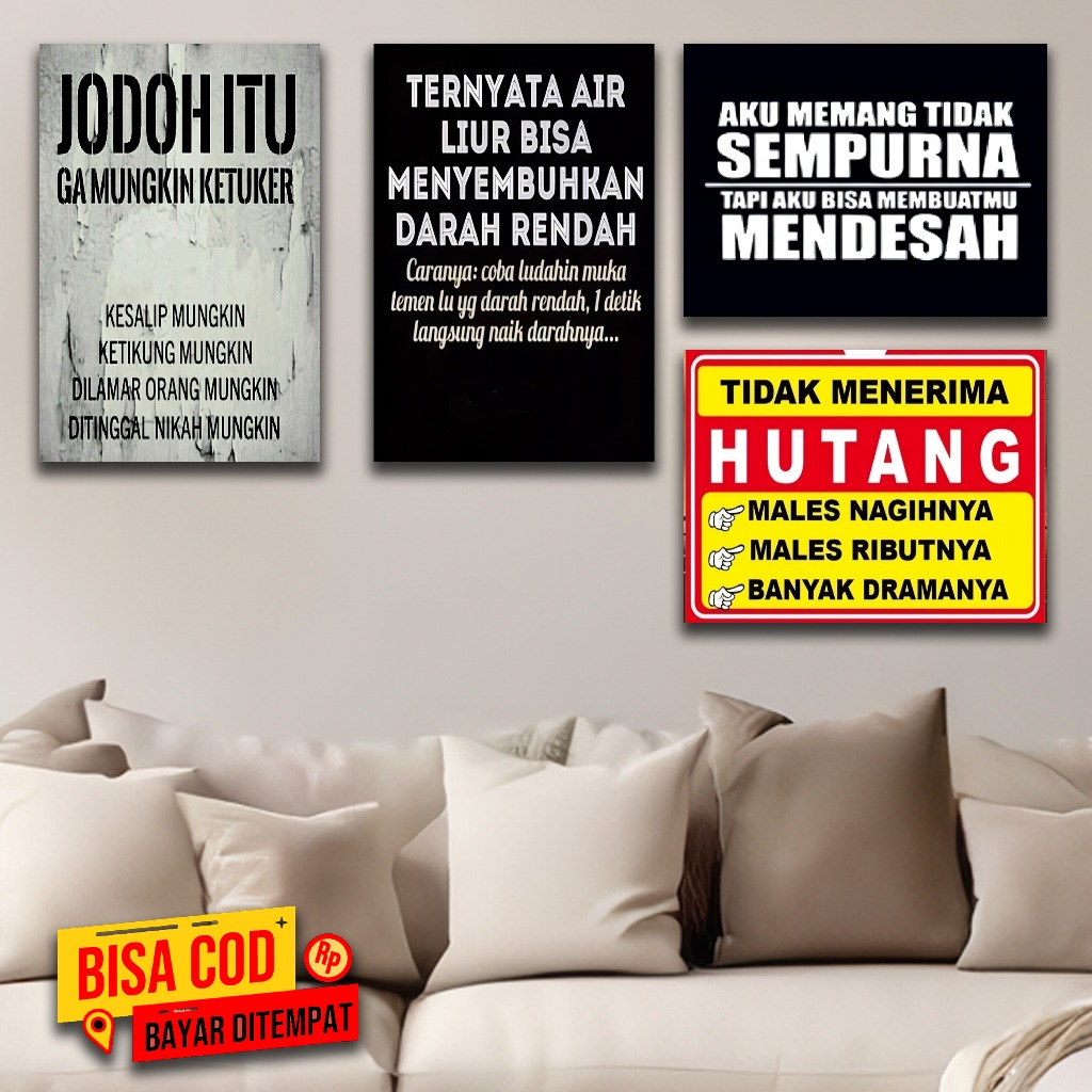 DS27-Hiasan dinding kamar Poster kayu retro KATA KATA LUCU vintage - Pajangan | Poyupoyu.id