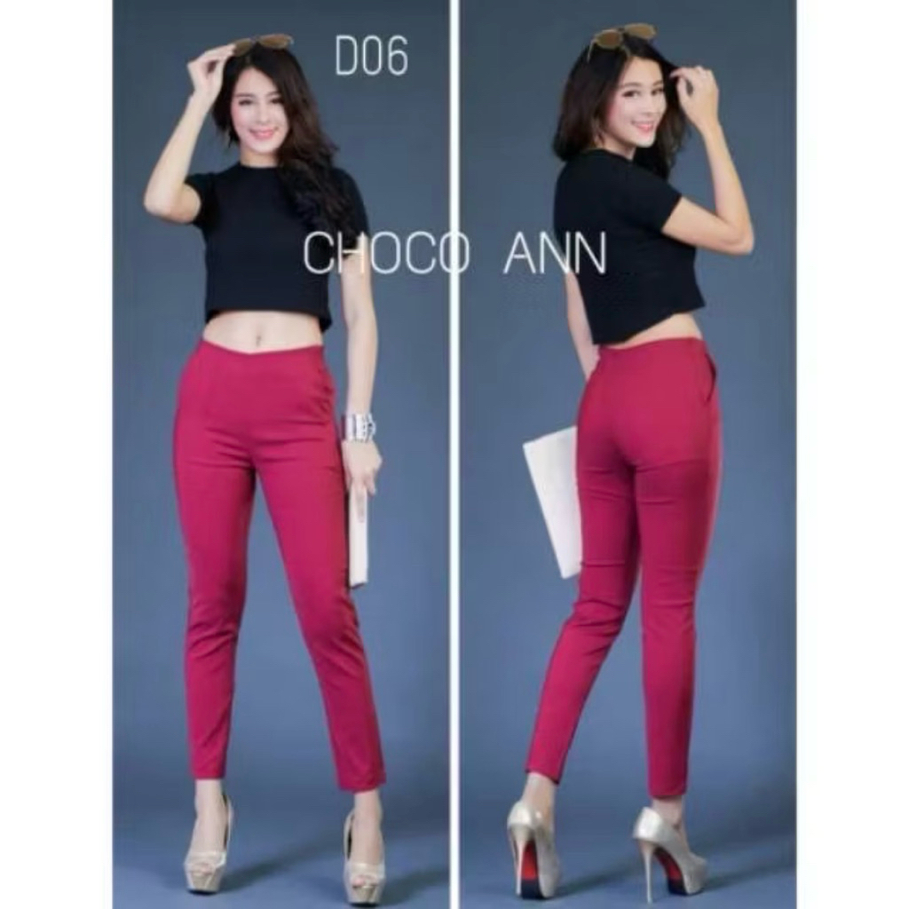 D06  CELANA CHOCO ANN PANJANG ZIPPER SAMPING