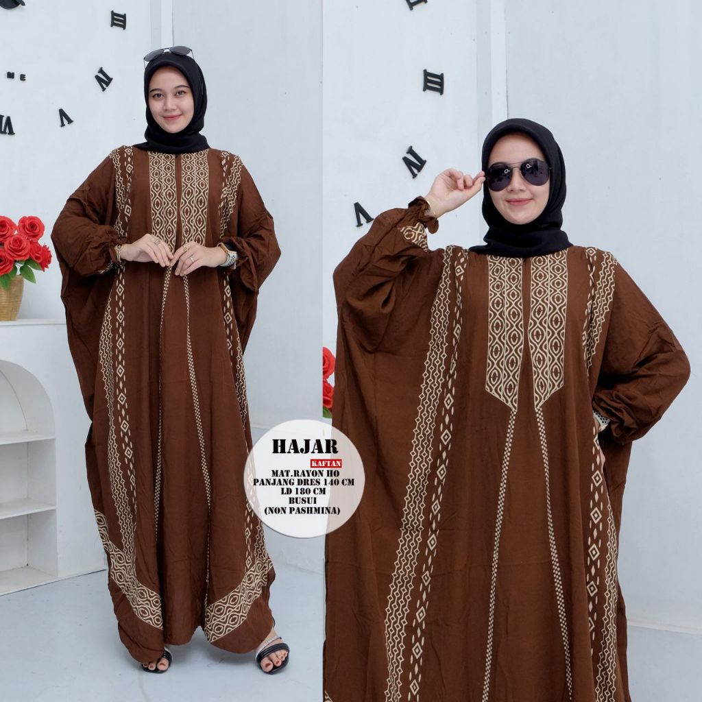 Grosir Gamis Kaftan hajar Terbaru 2025 Bahan Rayon Ld 180 Pb 140 Jumbo