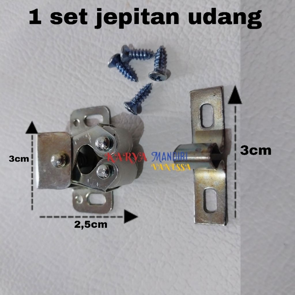 Jepitan udang  12 set Jepitan udang lemari / Grendel jepitan udang Silver
