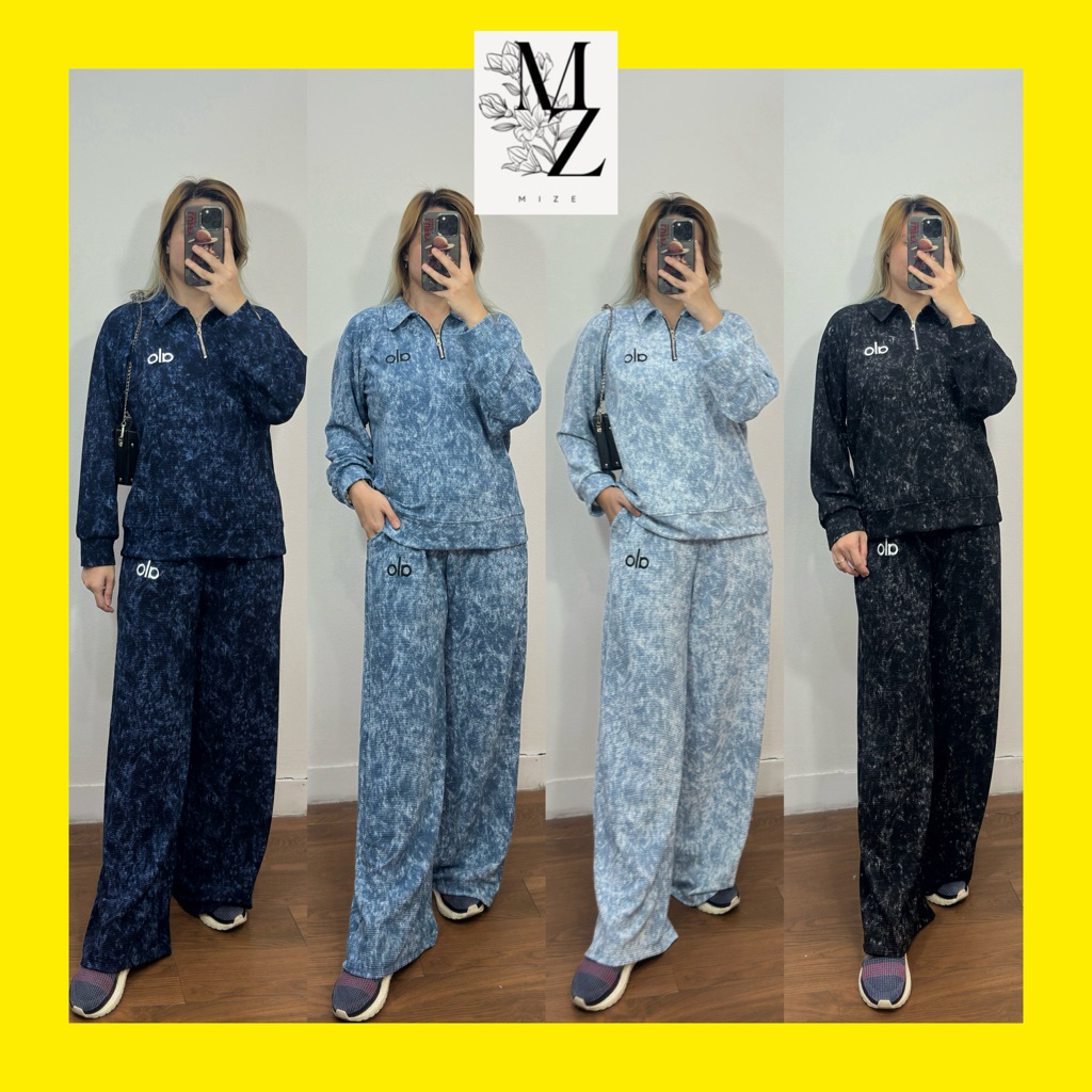 MIZE - Sport Setelan Olahraga Celana Kulot Wanita Kekinian