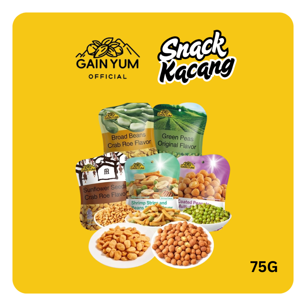 

GAIN YUM Snack Kacang Enak Nikmat 5 Varian Rasa Unik | Kacang Renyah Bikin Nagih (REKOMENDASI OWNER SERBAADACIREBON)
