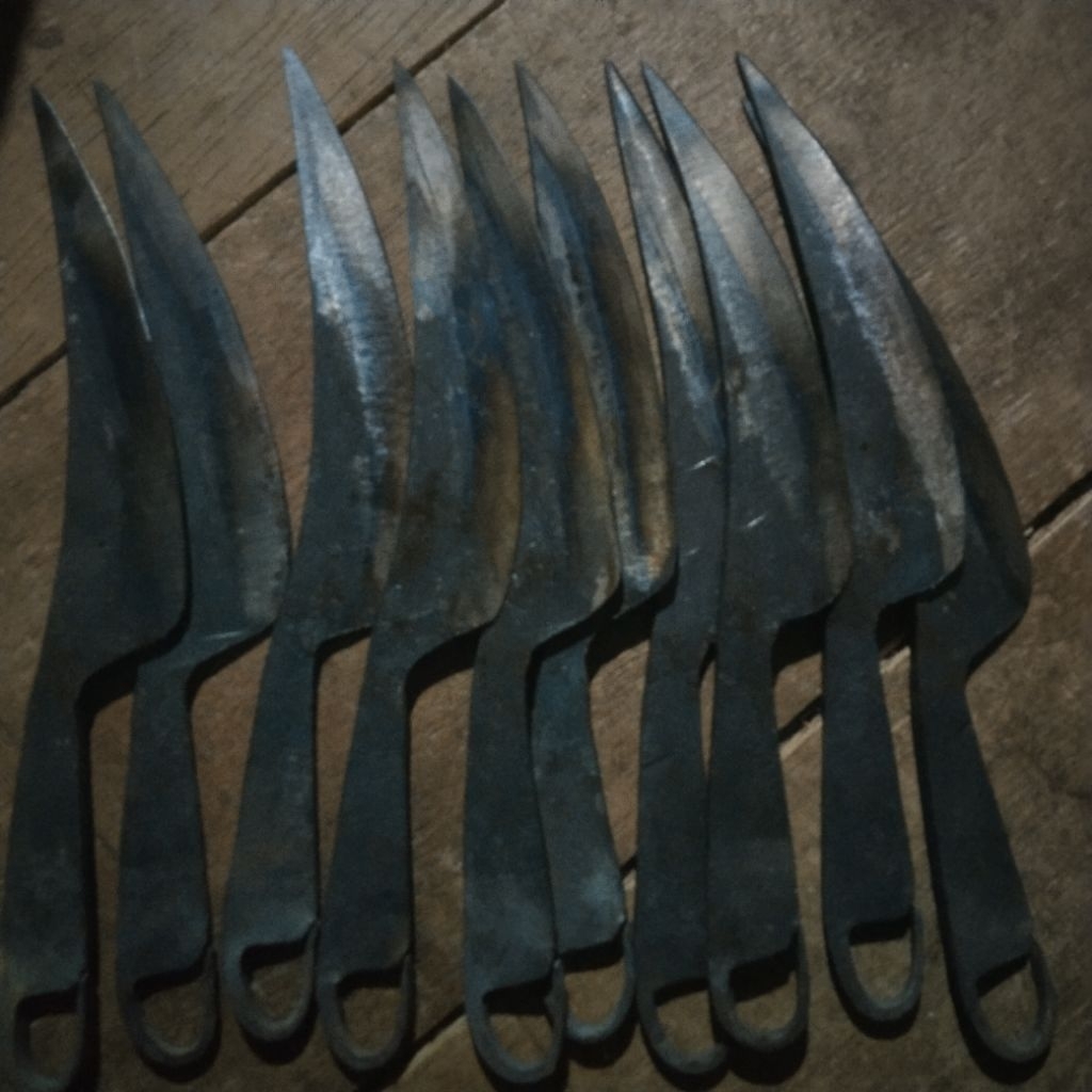 Lading sudat pir kecil - Pisau baja - Lading Dapur + Pisau besi baja