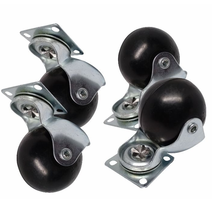 Roda Caster Bulat Hitam Hidup 2 Inci Roda Kursi Roda Karet 4 Pcs 50mm / Sparepart Kursi Dorong Bayi 