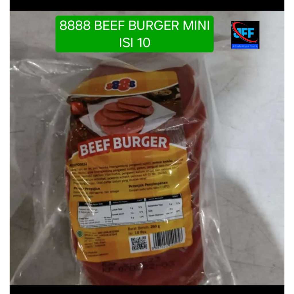 8888 Beef Burger Mini isi 10 pcs 250gr