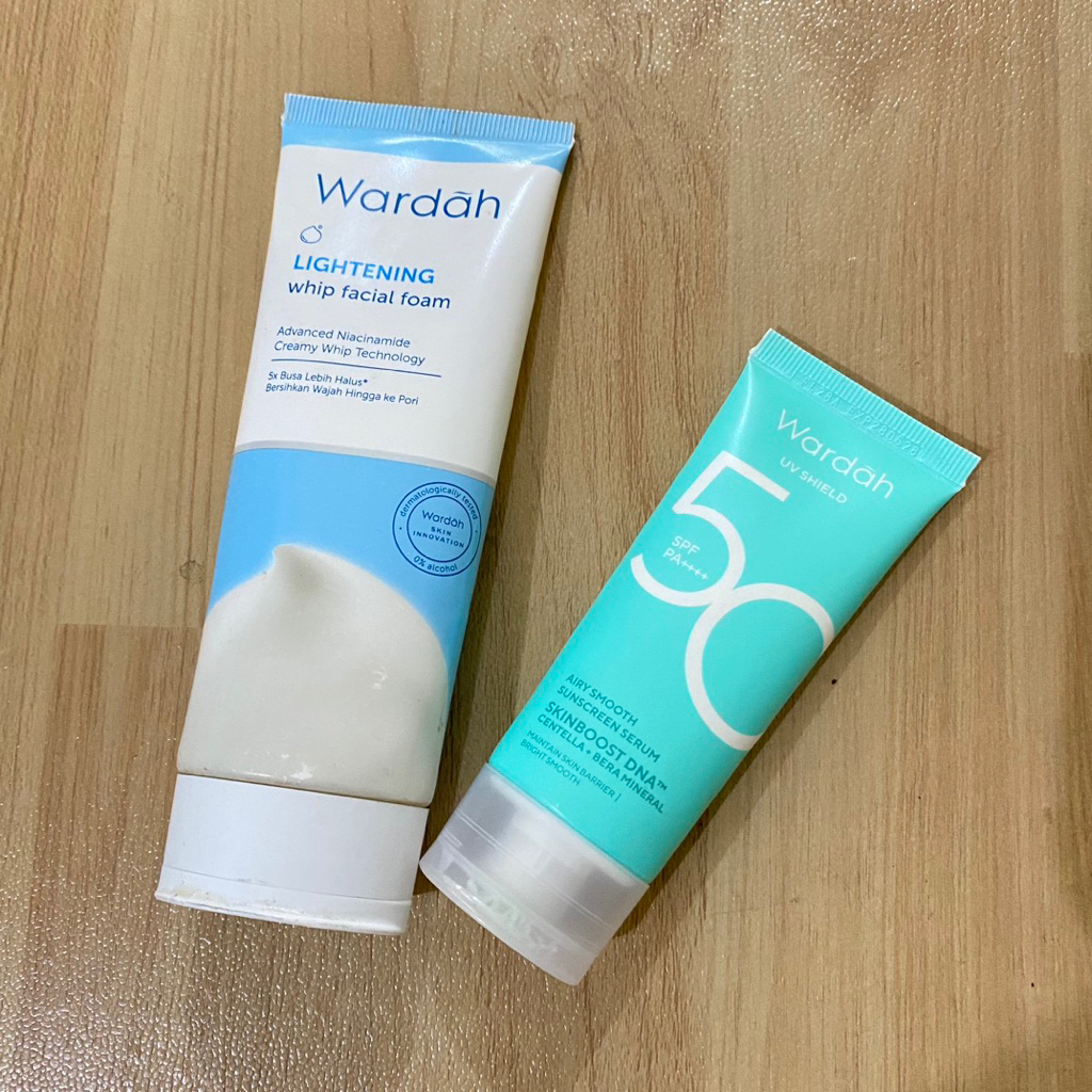 Preloved wardah facial wash, sunscreen