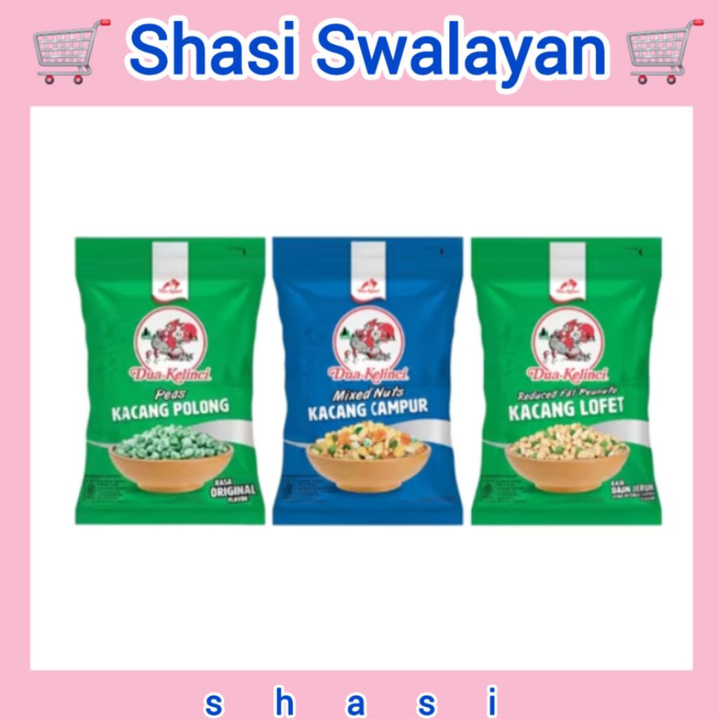 Dua Kelinci Kacang 60 gr - Polong/ Campur/ Lofet