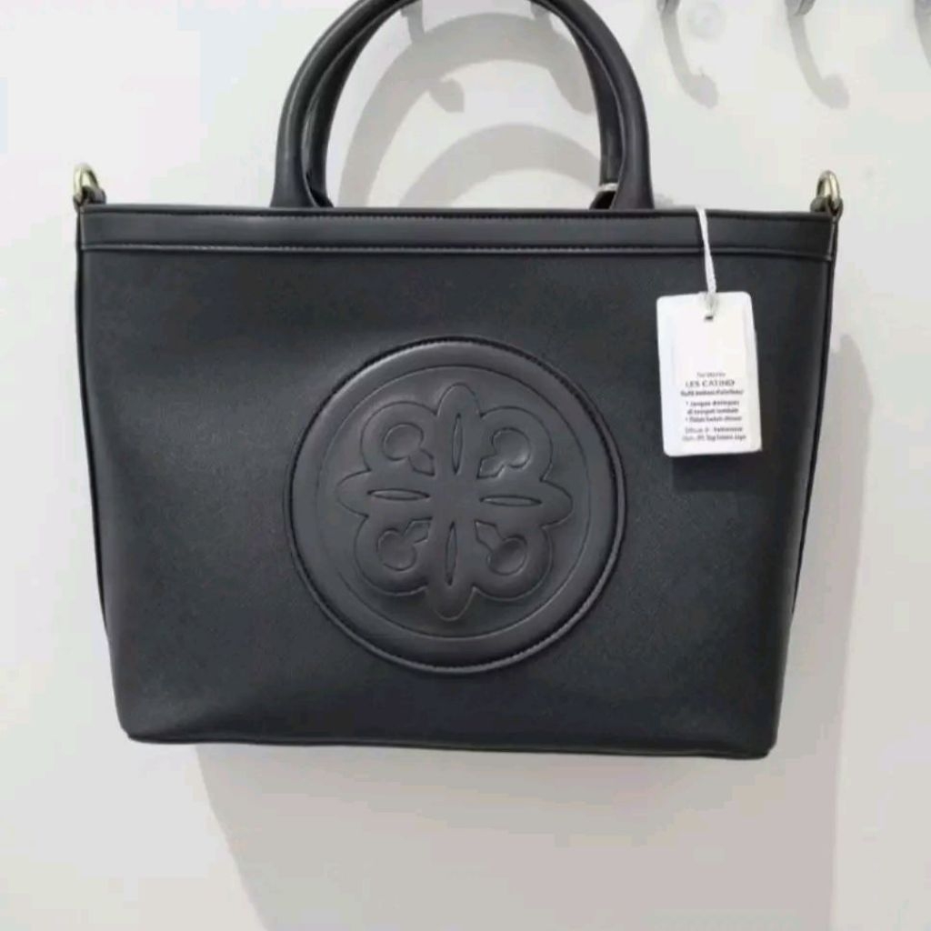 Tas Totebag untuk Perempuan/cewek Les Catino Brand New warna hitam tas kerja cangklong kulit imitasi
