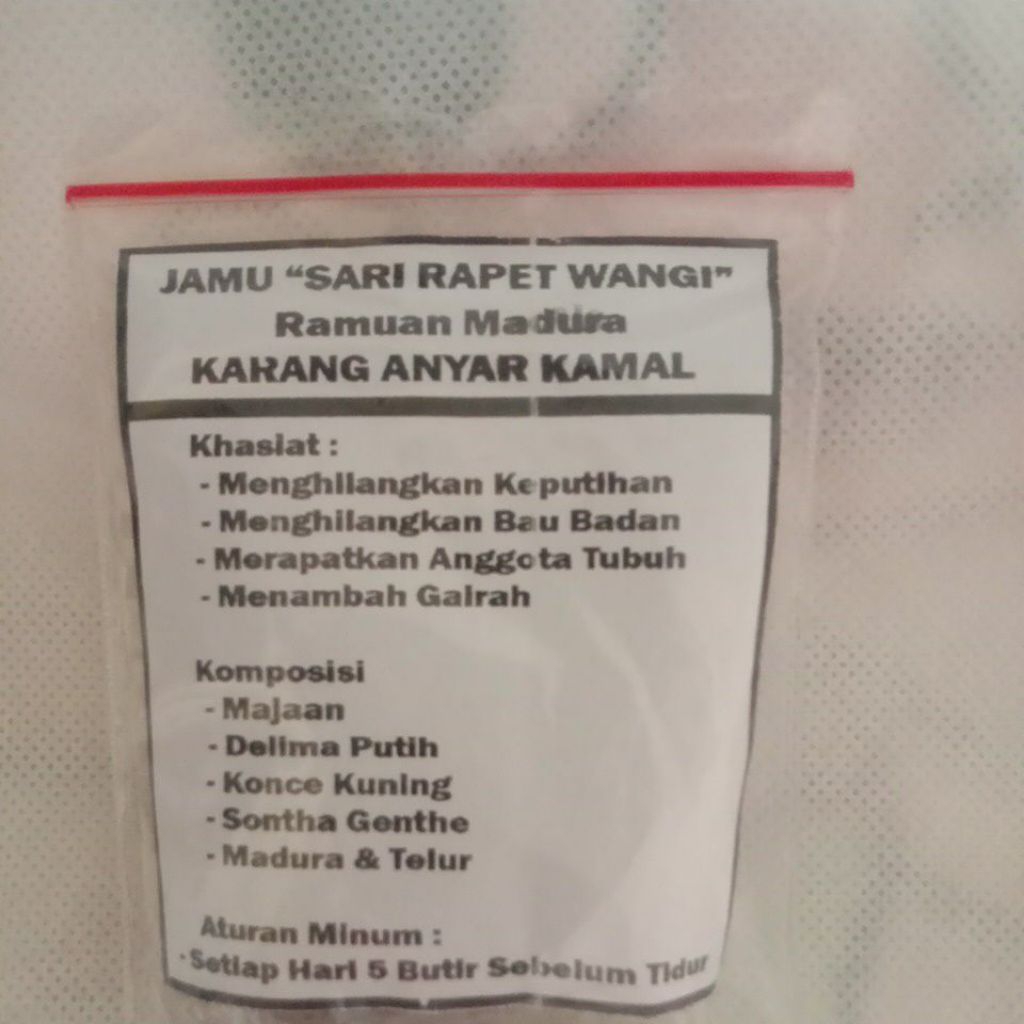 jamu rapet wangi asli Madura buatan homemade