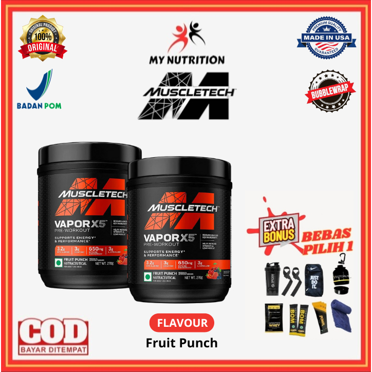 Muscle Tech VaporX5 Next Gen Pre Workout PWO 30 Serving Suplemen Gym Fitness Penambah Tenaga Energy 