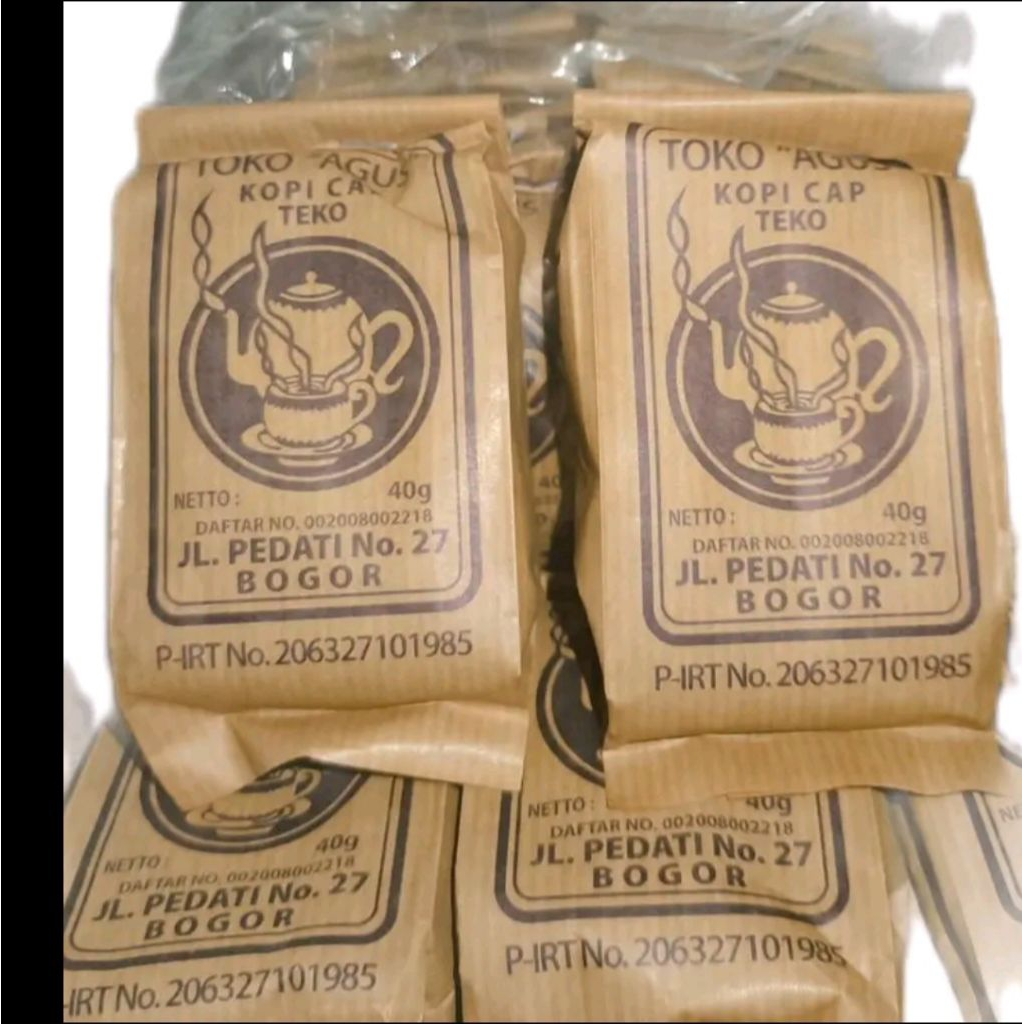 

1 pcs kopi cap teko khas bogor Toko agus berat 40gram, kopi hitam tanpa gula