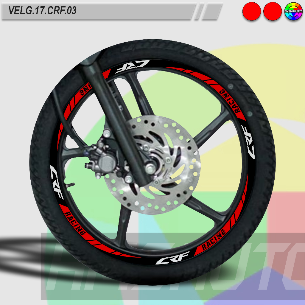 STICKER VELG VARIASI MOTOR SEMUA TYPE RING 17 CRF VELG.17.CRF.03