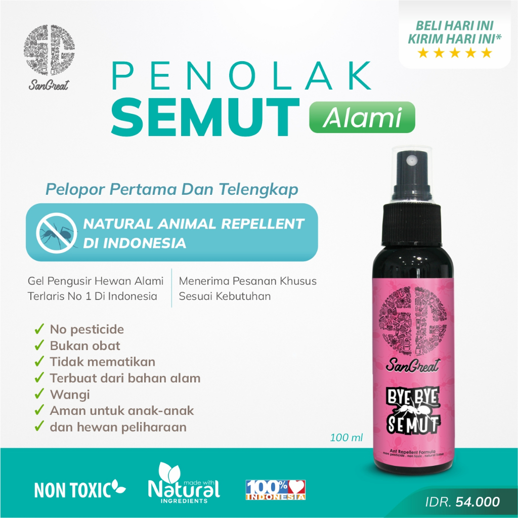 SanGreat Bye Bye Semut Pengusir Semut  Anti Semut Alami Non Pestisida spray 100 ml